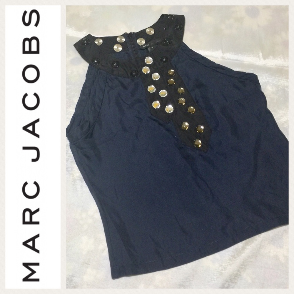 MARC JACOBS RHINESTONES STONE SLEEVE LESS TOP